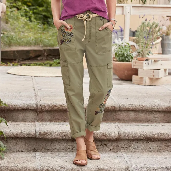 Women Natalia Embroidered Pants Petite Stone Sundance Catalog Petite Styles