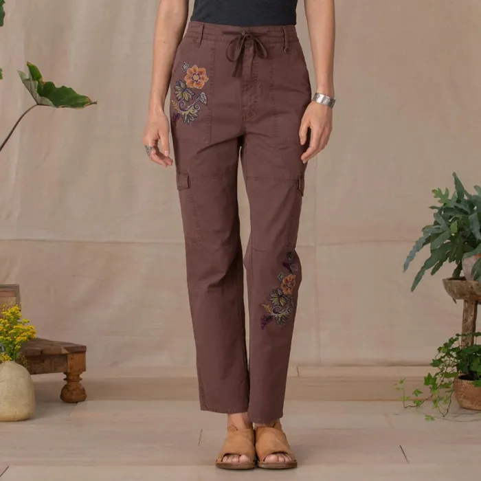 Women Natalia Embroidered Pants Petite Stone Sundance Catalog Petite Styles