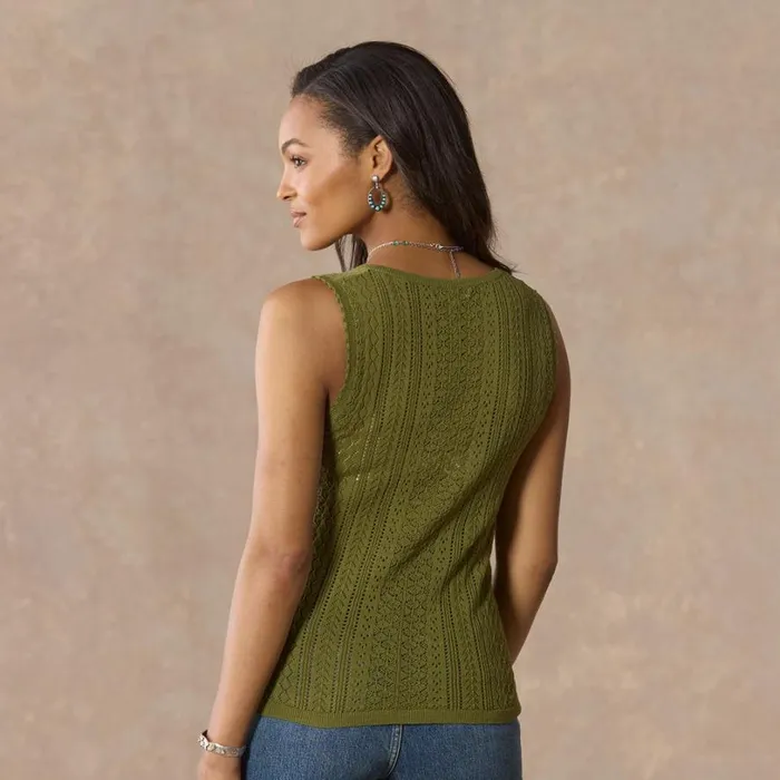 Women Nina Pointelle Tank Black Sundance Catalog Sweaters Women Nina Pointelle Tank Black Sundance Catalog Sweaters