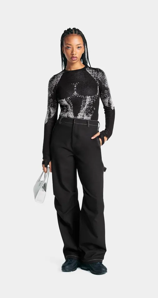 Women Obsidian Black Gianna Cargo Pants Daily Paper Pants Women Obsidian Black Gianna Cargo Pants Daily Paper Pants
