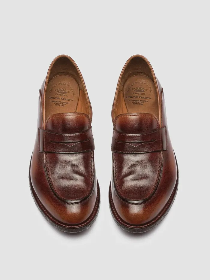 Women Officine Creative Footwear LEXIKON 140 Tabacco Leather Penny Loafers
