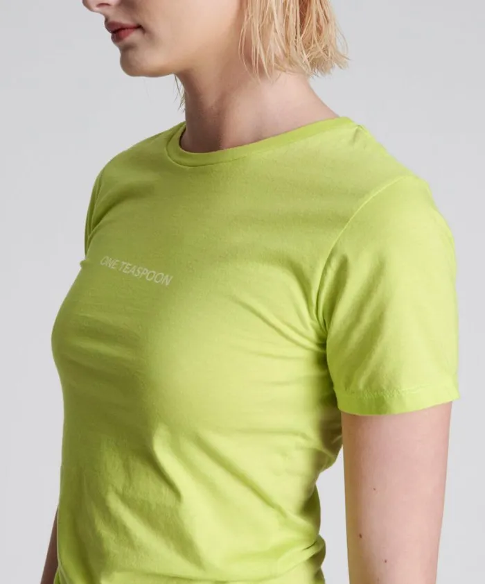 Women ONE TEASPOON ORGANIC FITTED LOGO TEE YELLOW One Teaspoon Tees and Tanks Women ONE TEASPOON ORGANIC FITTED LOGO TEE YELLOW One Teaspoon Tees and Tanks