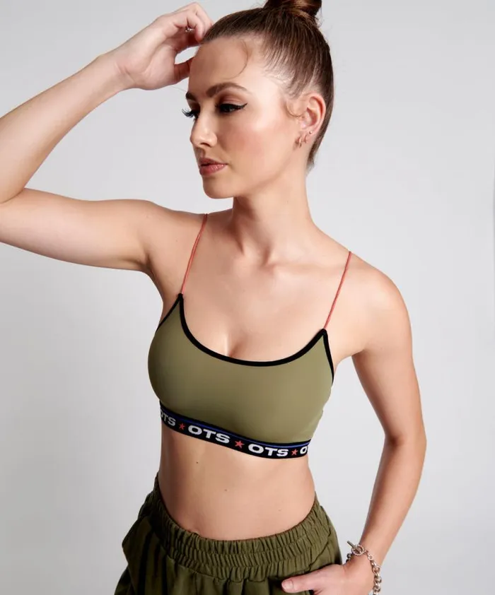 Women OTS KHAKI BOXER CROP BRALETTE One Teaspoon Intimates