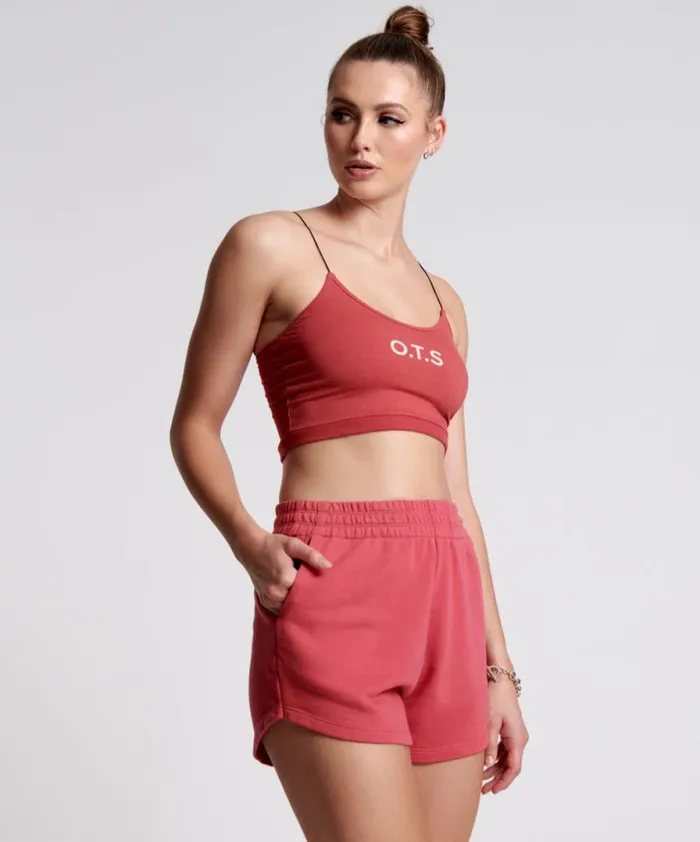 Women OTS PINK BOXER CROP BRALETTE One Teaspoon Intimates