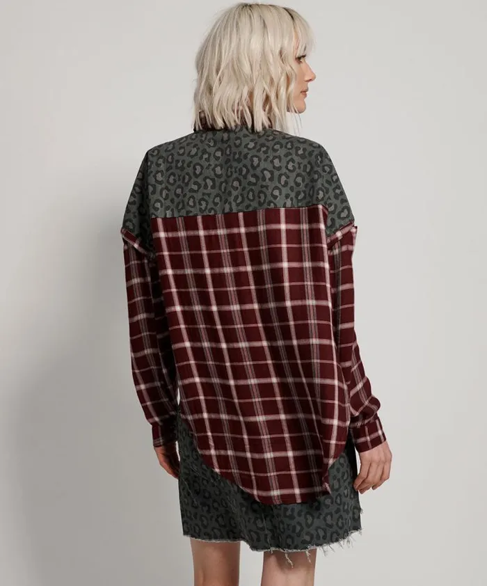 Women OXBLOOD CHECK MOTLEY SHIRT One Teaspoon Shirts Women OXBLOOD CHECK MOTLEY SHIRT One Teaspoon Shirts
