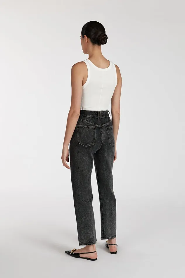 Women Pants DISSH FINN WASHED BLACK TWISTED SEAM JEAN