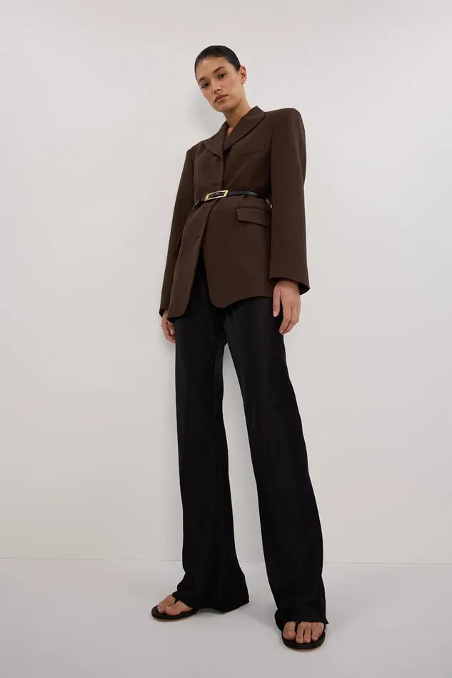 Women Pants DISSH MYKA BLACK SATIN PANT