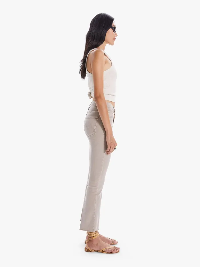 Women Pants Mother Denim The Insider Ankle Fray Beigekhaki