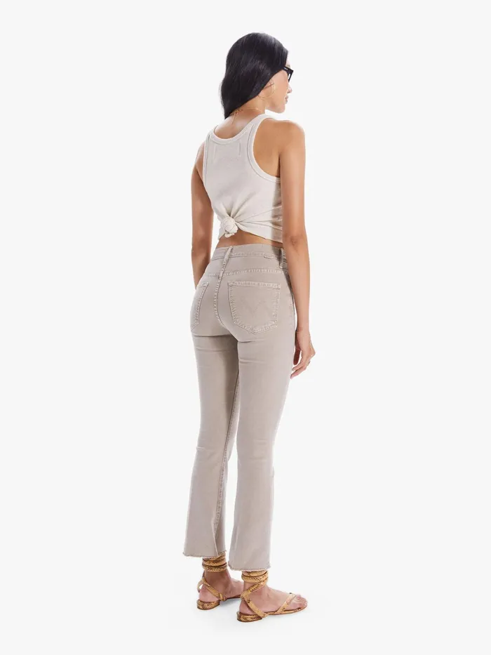 Women Pants Mother Denim The Insider Ankle Fray Beigekhaki