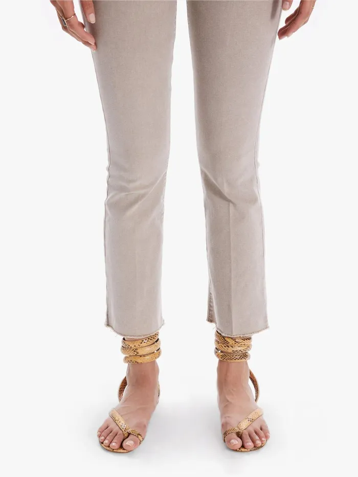 Women Pants Mother Denim The Insider Ankle Fray Beigekhaki