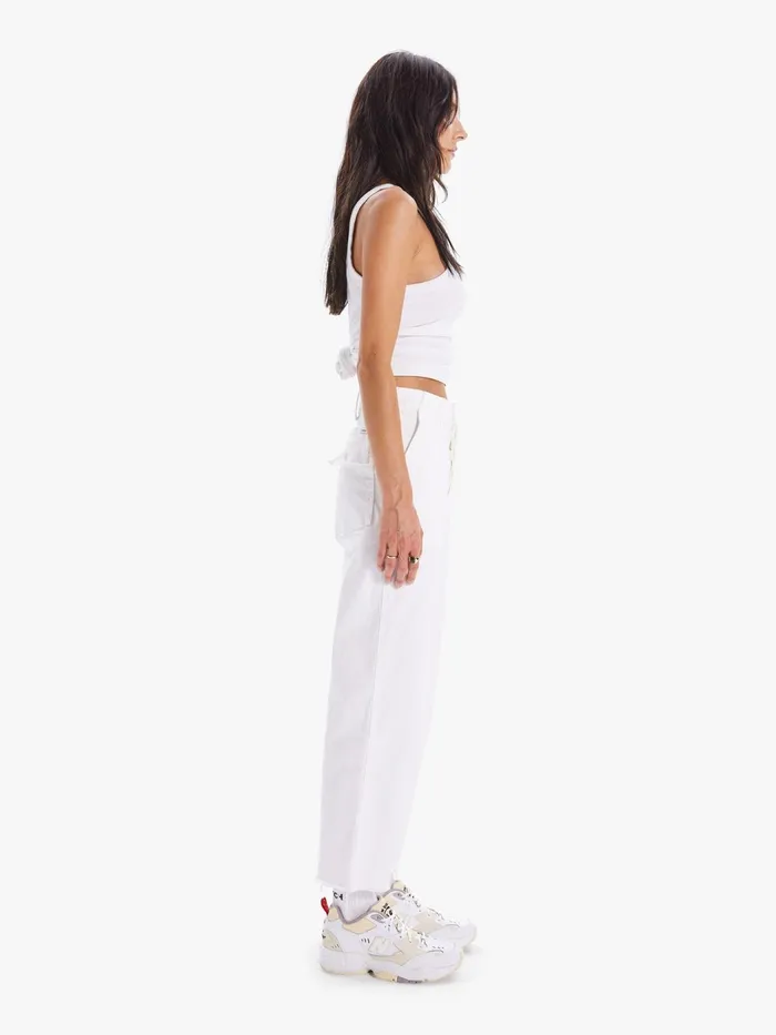 Women Pants Mother Denim The Patch Pocket Private Ankle White