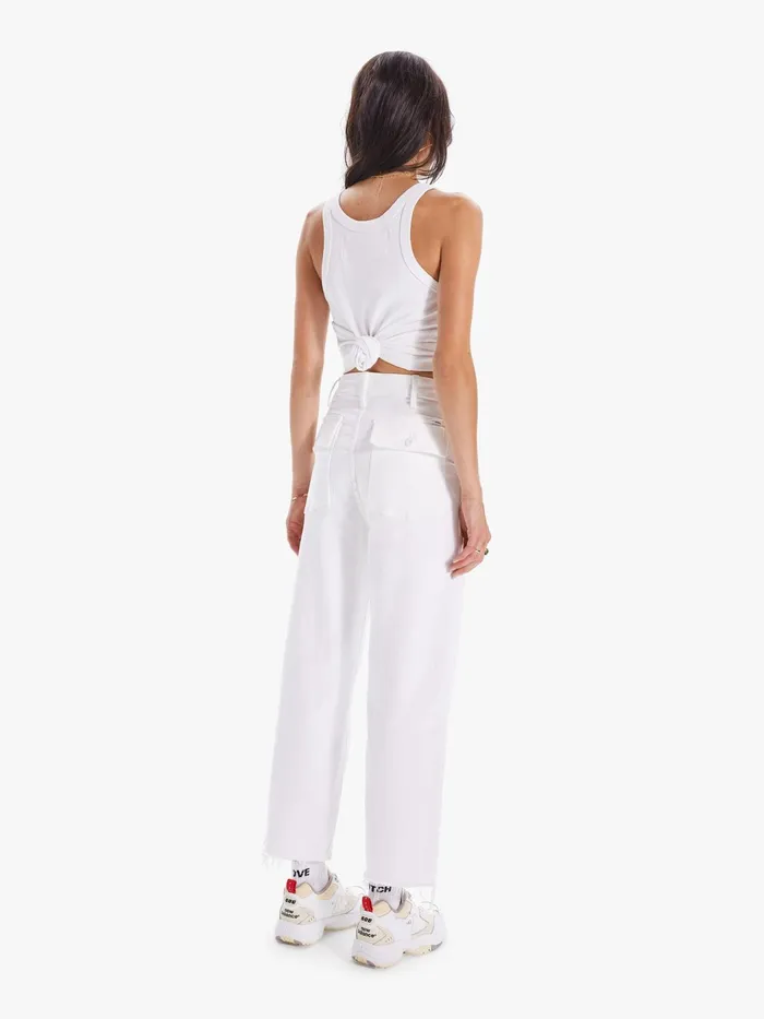 Women Pants Mother Denim The Patch Pocket Private Ankle White