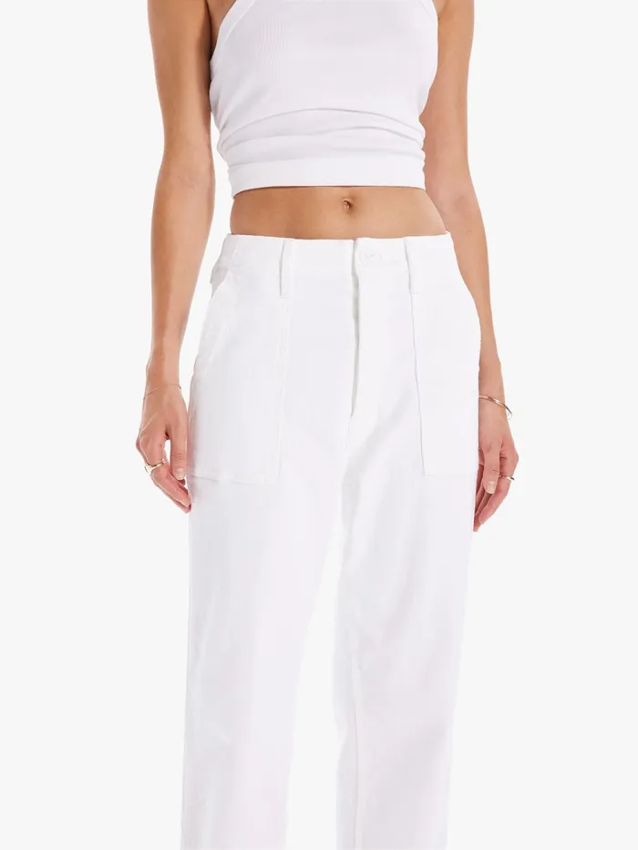 Women Pants Mother Denim The Patch Pocket Private Ankle White