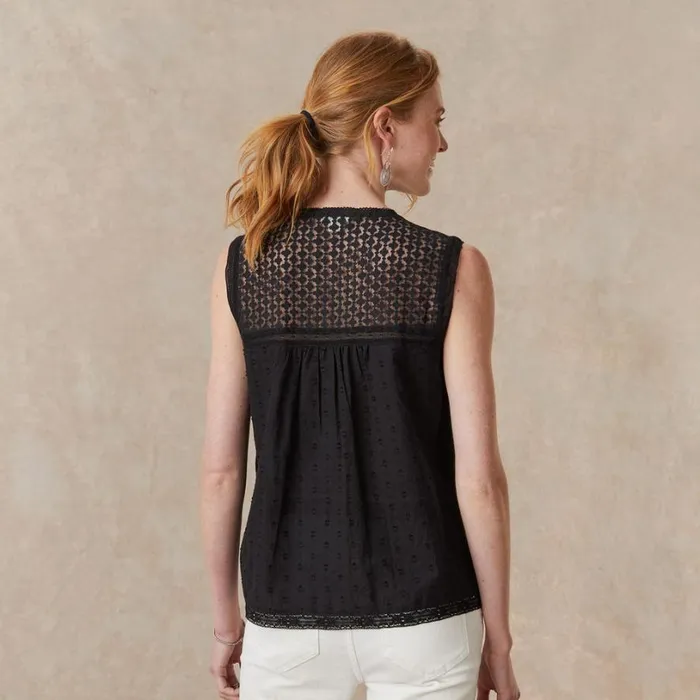 Women Paola Lace Shell Petite Black Sundance Catalog Petite Styles