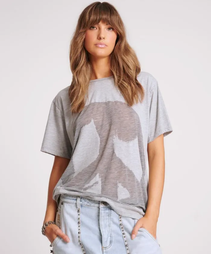 Women PEACE BURNOUT BASKETBALL TEE One Teaspoon Tees and Tanks