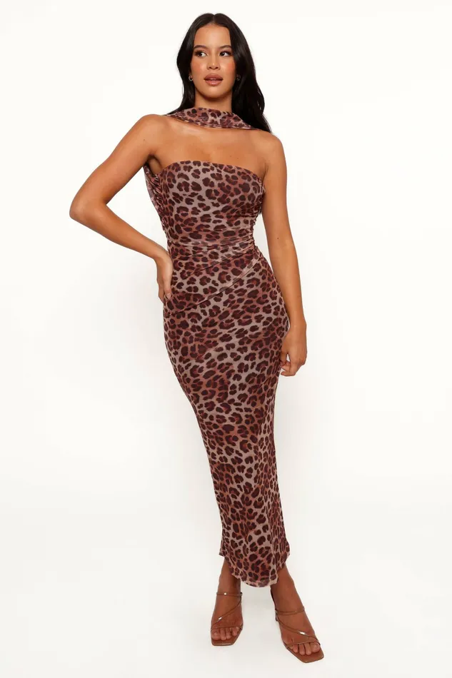 Women Petal and Pup Antonie Midi Dress Leopard Winter Dresses