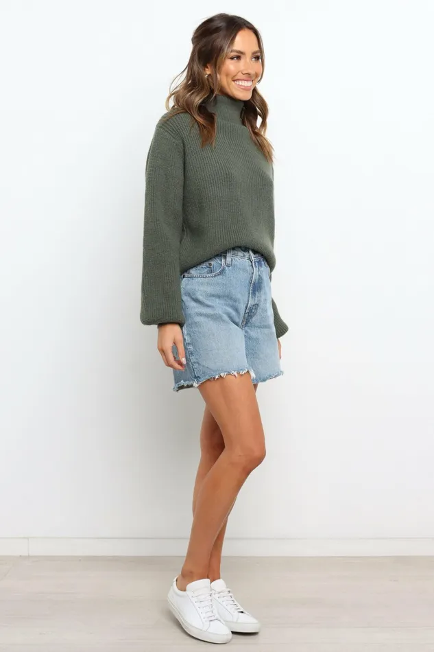 Women Petal and Pup Freddie Knit Sweater Green Sweaters