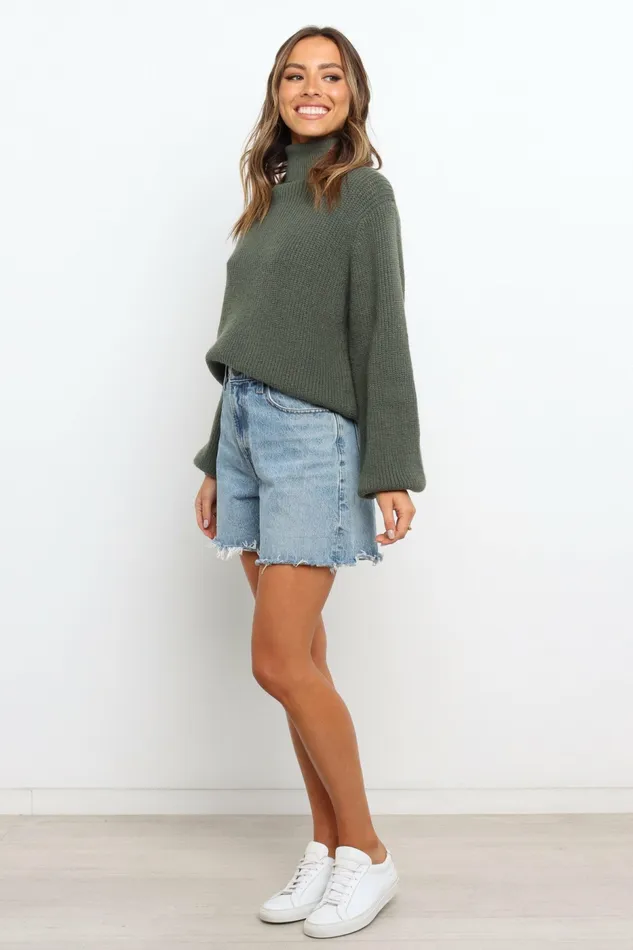 Women Petal and Pup Freddie Knit Sweater Green Sweaters