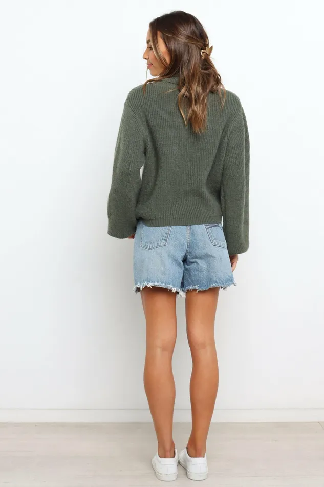 Women Petal and Pup Freddie Knit Sweater Green Sweaters