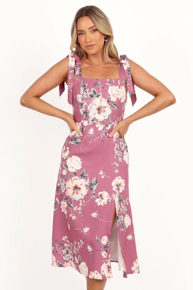 Women Petal and Pup Laurel Dress Dark Rose Floral Floral Dresses