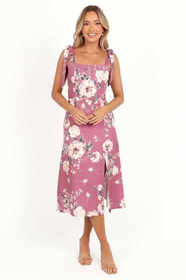 Women Petal and Pup Laurel Dress Dark Rose Floral Floral Dresses