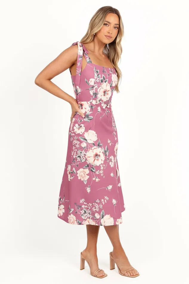 Women Petal and Pup Laurel Dress Dark Rose Floral Floral Dresses