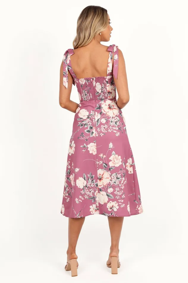 Women Petal and Pup Laurel Dress Dark Rose Floral Floral Dresses