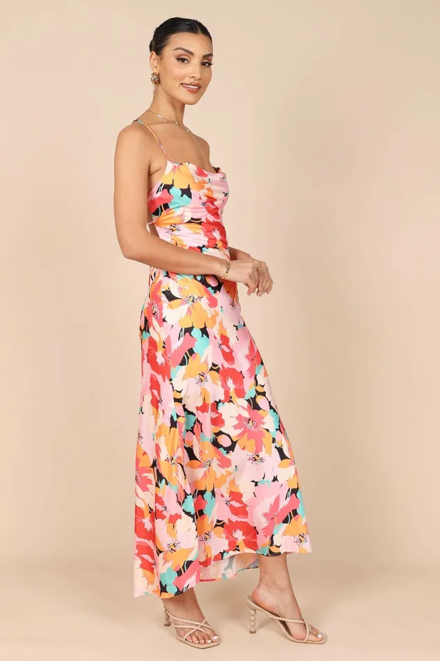 Women Petal and Pup Posse Midi Slip Dress Pink Floral Event Dresses