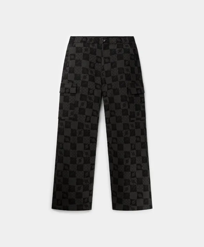 Women Phantom Black Membuti Chess Pants Daily Paper Pants