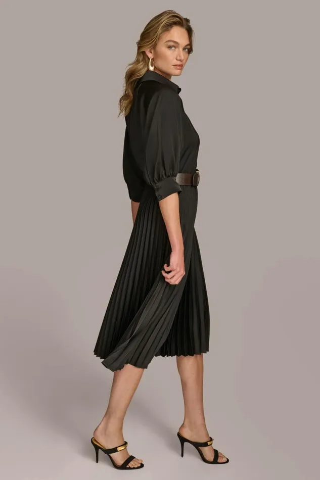 Women PLEATED SHIRT DRESS Black Donna Karan New York Dresses And Jumpsuits Women PLEATED SHIRT DRESS Black Donna Karan New York Dresses And Jumpsuits