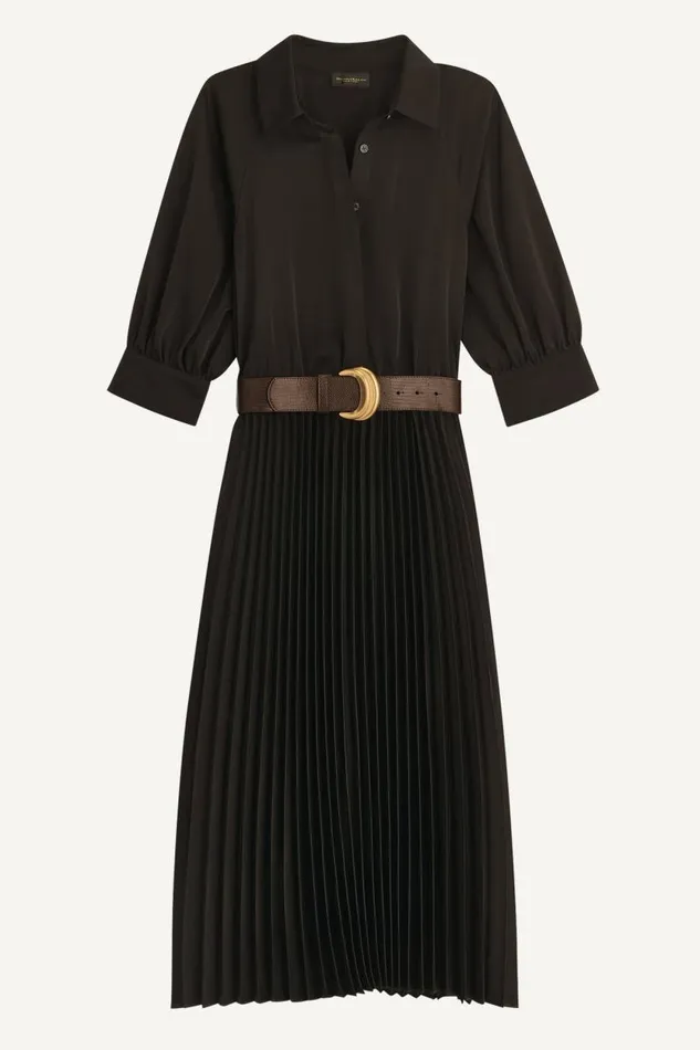 Women PLEATED SHIRT DRESS Black Donna Karan New York Dresses And Jumpsuits Women PLEATED SHIRT DRESS Black Donna Karan New York Dresses And Jumpsuits