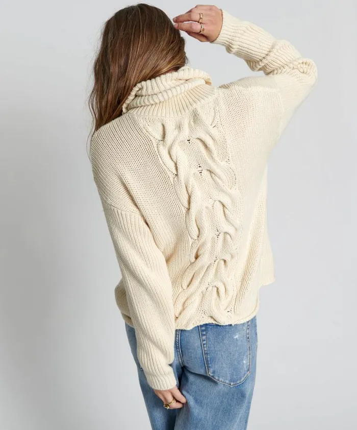 Women POISON CABLE KNIT SWEATER CREAM One Teaspoon Knitwear Women POISON CABLE KNIT SWEATER CREAM One Teaspoon Knitwear