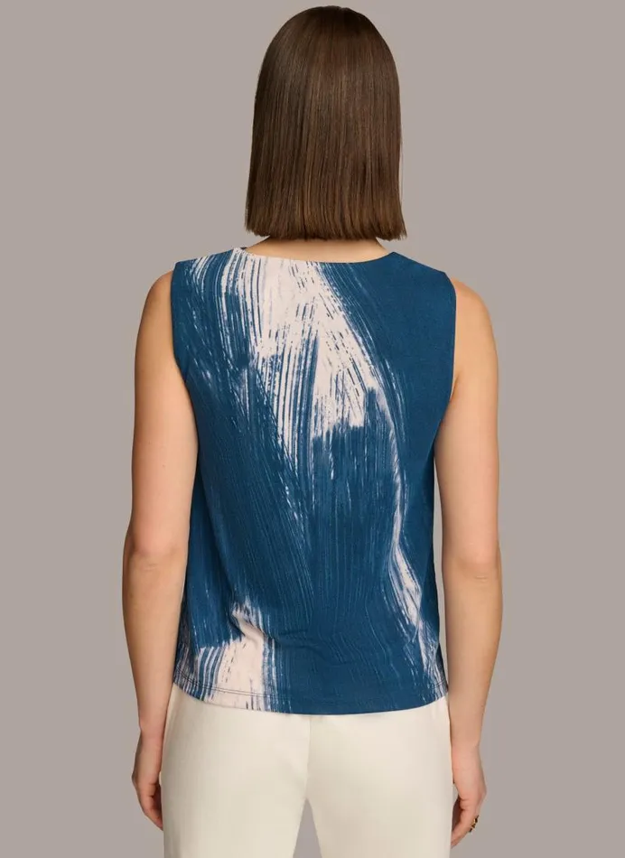 Women PRINTED HARDWARE SHOULDER TOP Tide Multi Donna Karan New York Sweaters And Tops