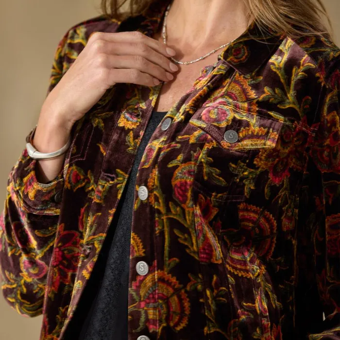 Women Printed Wren Velvet Jacket Floral Sundance Catalog Jackets and Coats Women Printed Wren Velvet Jacket Floral Sundance Catalog Jackets and Coats