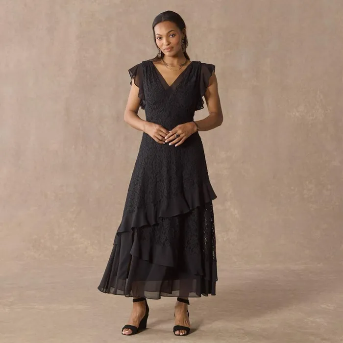 Women Promenade Au Jardin Dress Petite Black Sundance Catalog Dresses and Jumpsuits Women Promenade Au Jardin Dress Petite Black Sundance Catalog Dresses and Jumpsuits