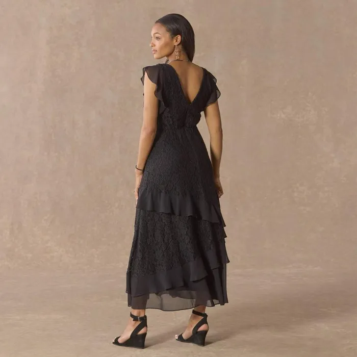 Women Promenade Au Jardin Dress Petite Black Sundance Catalog Dresses and Jumpsuits