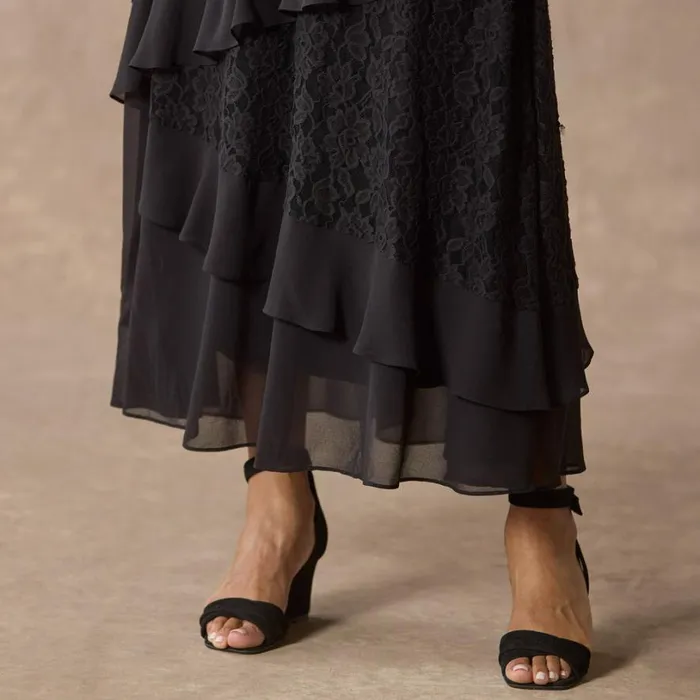 Women Promenade Au Jardin Dress Petite Black Sundance Catalog Dresses and Jumpsuits