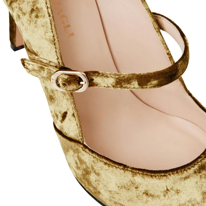 Women Pumps Bruno Magli Gemma Mary Jane Pump 8211 Olive Velvet