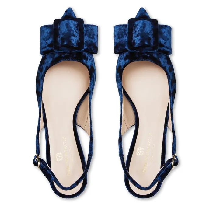 Women Pumps Bruno Magli Morena Slingback Pump Navy Velvet