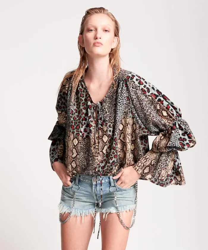 Women PUNK PYTHON SOPHISTICATED SAVAGE TOP One Teaspoon Tops