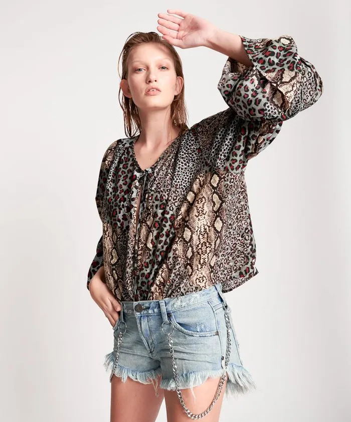 Women PUNK PYTHON SOPHISTICATED SAVAGE TOP One Teaspoon Tops Women PUNK PYTHON SOPHISTICATED SAVAGE TOP One Teaspoon Tops