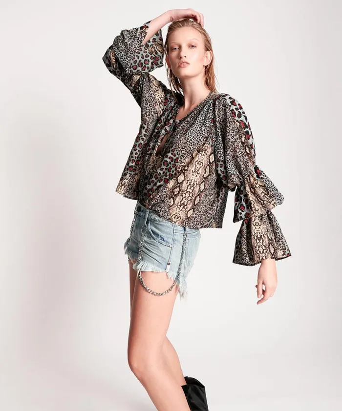 Women PUNK PYTHON SOPHISTICATED SAVAGE TOP One Teaspoon Tops Women PUNK PYTHON SOPHISTICATED SAVAGE TOP One Teaspoon Tops