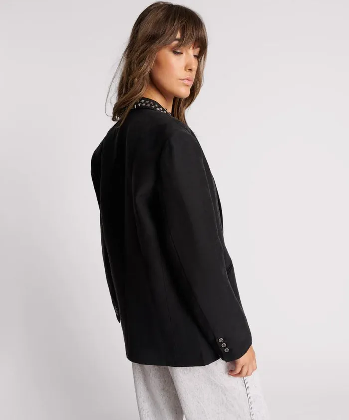 Women PUNK STUDDED LINEN BLAZER One Teaspoon Jackets Women PUNK STUDDED LINEN BLAZER One Teaspoon Jackets