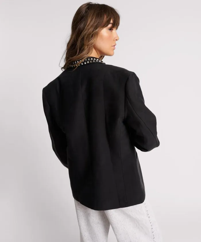 Women PUNK STUDDED LINEN BLAZER One Teaspoon Jackets Women PUNK STUDDED LINEN BLAZER One Teaspoon Jackets