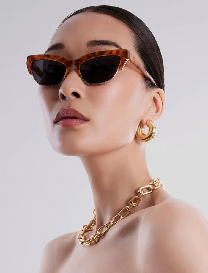 Women Retro Kitten Sunglasses Honey Demi Shiny Gold BCBG Sunglasses Women Retro Kitten Sunglasses Honey Demi Shiny Gold BCBG Sunglasses