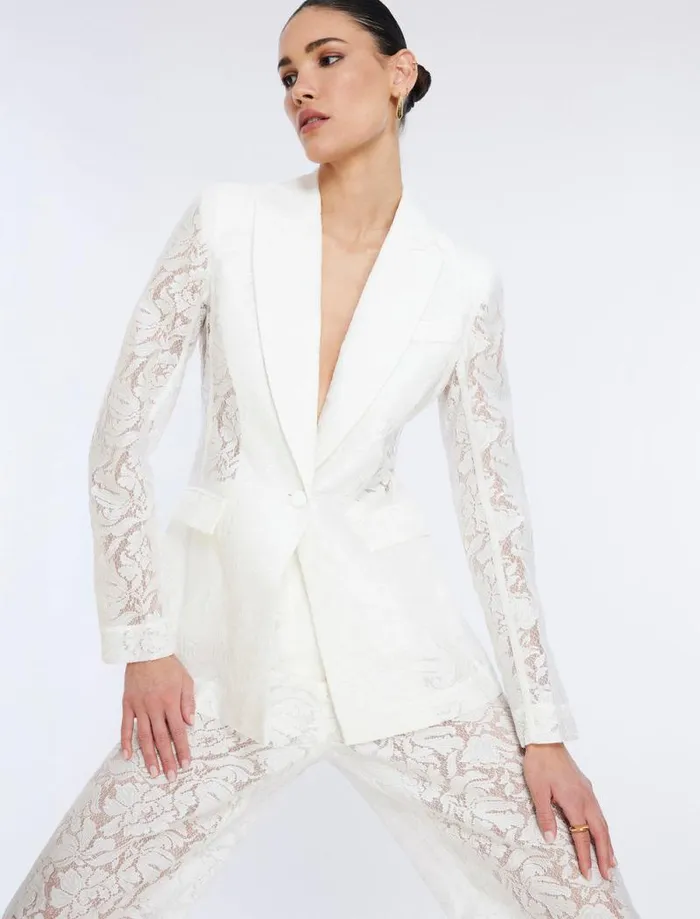 Women Rialla Lace Blazer Gardenia BCBG Suiting Women Rialla Lace Blazer Gardenia BCBG Suiting