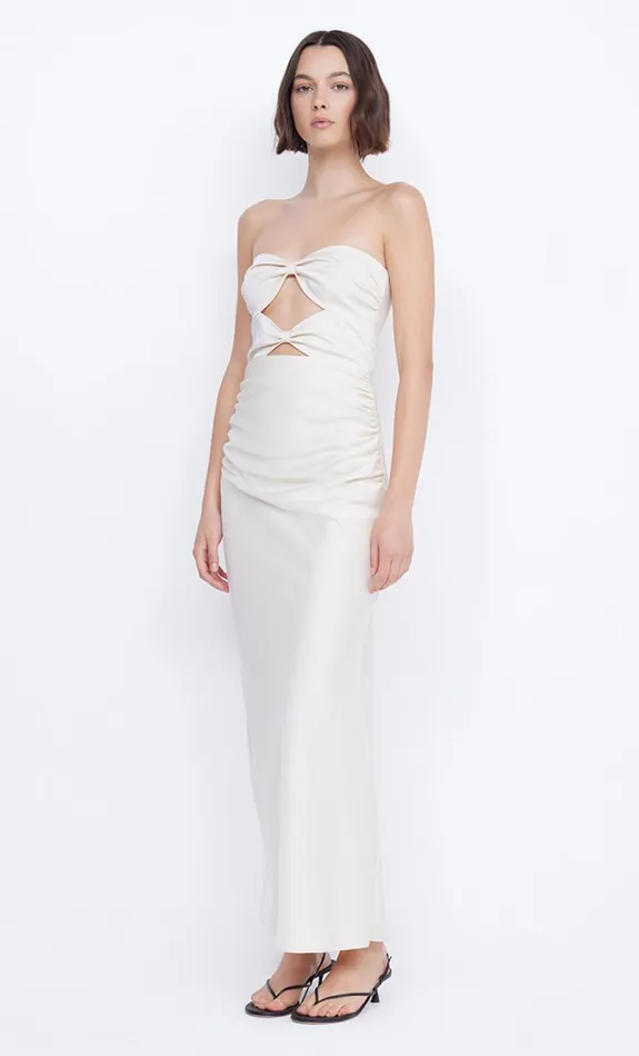 Women ROCHELLE TWIST STRAPLESS DRESS 8211 CREAM Bec Bridge Maxi Dresses