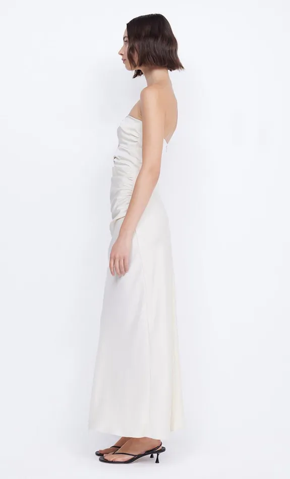 Women ROCHELLE TWIST STRAPLESS DRESS 8211 CREAM Bec Bridge Maxi Dresses