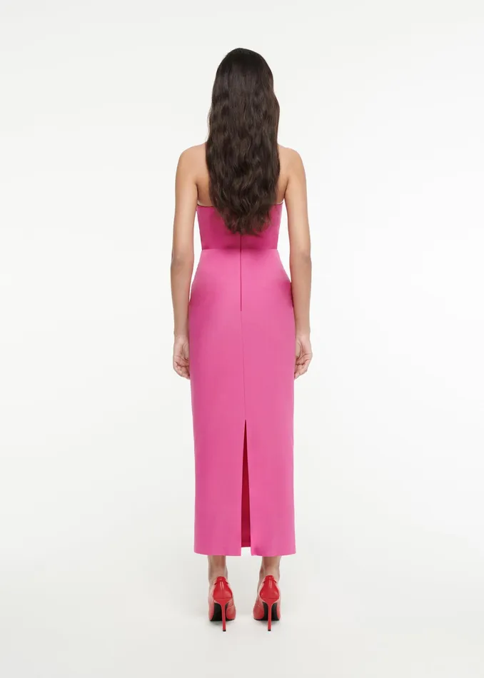 Women Roland Mouret Clothing Asymmetric Geometric Silk Wool Midi Dress