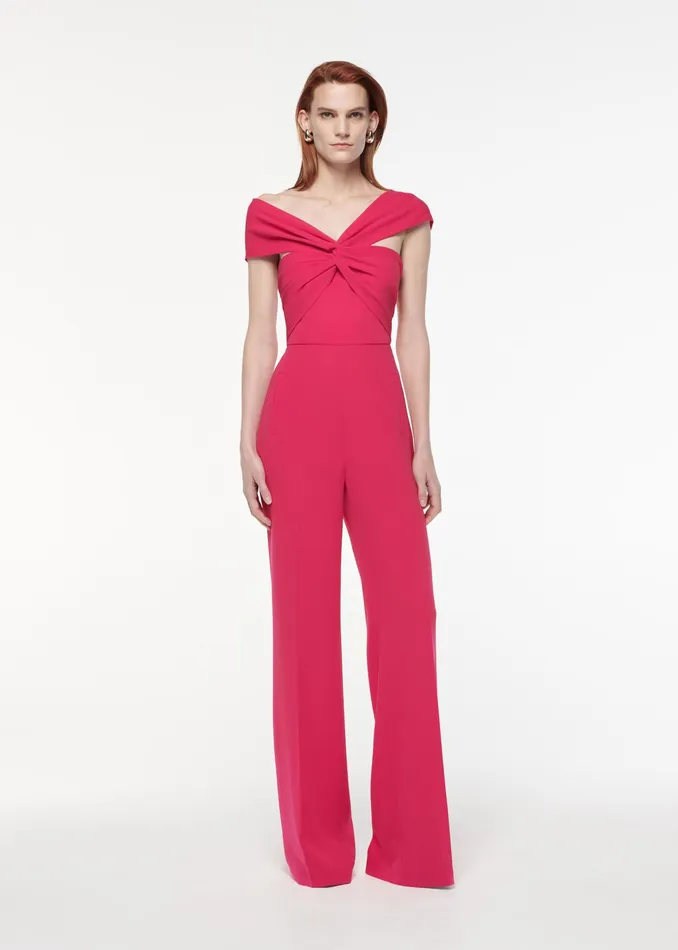 Women Roland Mouret Clothing Asymmetric Light Cady Jumpsuit